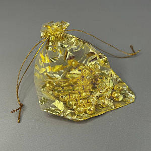 Мішечок подарунковий з органзи 9х12 см - золотий