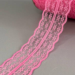 Гипюровое кружево сетка 4,5 см - малиновий