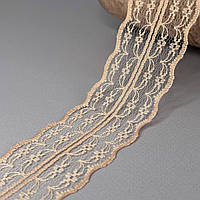 Гипюровое кружево сетка 4,5 см - капучино