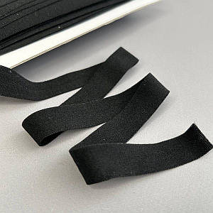 Чорна - Трикотажна окантувальна бейка (еластична, стрейч) 1,5 см х 1м