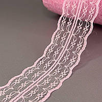 Гипюровое кружево сетка 4,5 см - рожеве