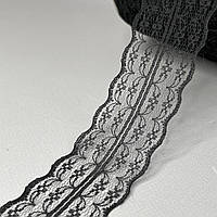 Гипюровое кружево сетка 4,5 см - чорний