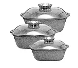 Набір квадратних котлів UNIQUE UN-5501 6 предметів, фото 2