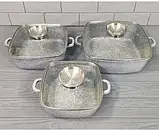 Набір квадратних котлів UNIQUE UN-5501 6 предметів, фото 6