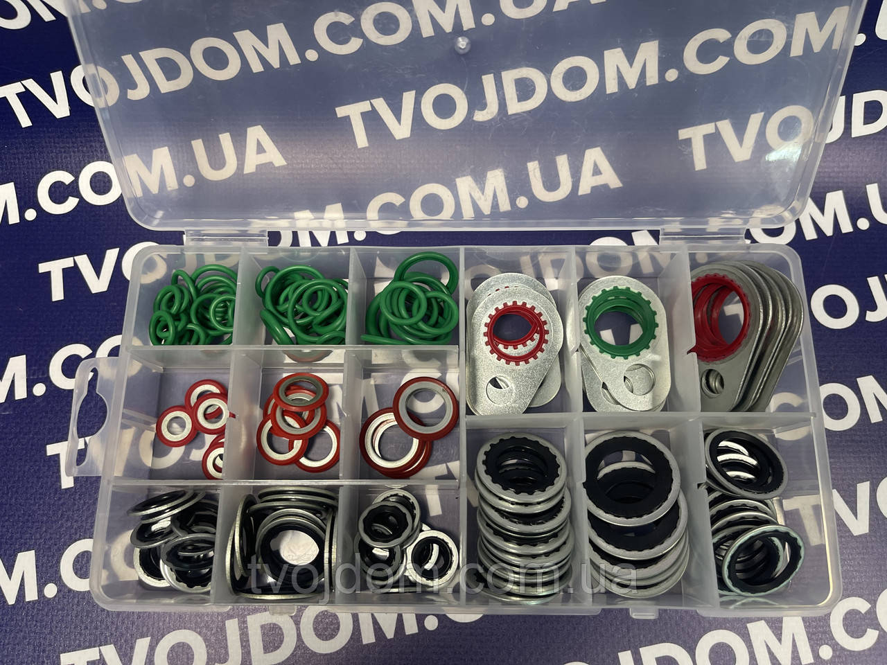 Набір металорезинових кілець для компресора автокондиціонера,термостійкі прокладки для автомобільних насосів охолодження 139шт.