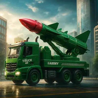 Конструктор армія іграшкова військова вантажівка стріляє ракетами Ракетна машинка хлопчикові Інерція світло звук