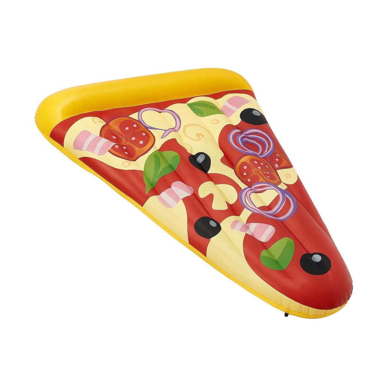 Надувной матрас Bestway 44038 Пицца 188×130 см — пляжный плот с винилом, фастфуд-дизайн, 1,5‑местный, фото 1