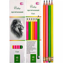 Олівець простий CR255-12 неоновий "С" MZOPT