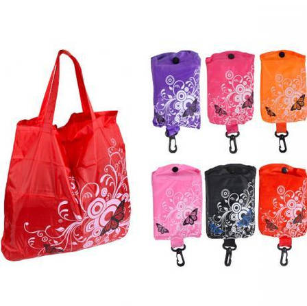 Сумка доладна однотонна метелики з візерунком 48*65см MZOPT, фото 1