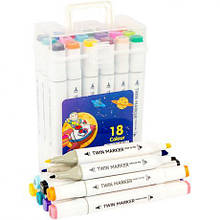 Набір скетч-маркерів 18 кольорів H820-18 в пластиковому боксі MZOPT