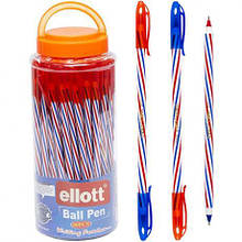 Ручка масляна "Ellott" 201L PVC двостороння синя/червона 20,5см MZOPT