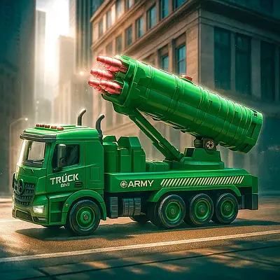 Інерційна машинка військова ракетна установка іграшкова хлопчикові Стріляє ракетами рухомі деталі ефекти