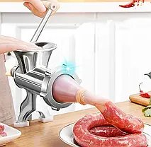 Ручна м'ясорубка з алюмінію — для м'яса, риби, овочів і горіхів, фото 5