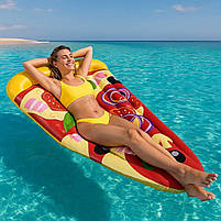 Надувной матрас Bestway 44038 Пицца 188×130 см — пляжный плот с винилом, фастфуд-дизайн, 1,5‑местный, фото 2
