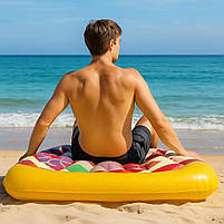 Надувной матрас Bestway 44038 Пицца 188×130 см — пляжный плот с винилом, фастфуд-дизайн, 1,5‑местный, фото 4