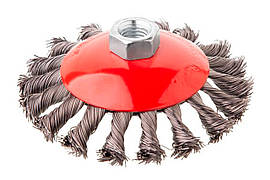 Щітка конусна Intertool 115 мм плетені