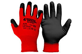 Рукавички Mastertool з нітрилові покриттям 10" (червоно-чорні) (12 шт.)