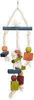 Іграшка для птахів, дерево/мотузка, 24 см