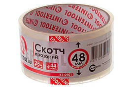 Скотч Intertool 48 мм х 25 м х 52 мкм прозорий (6 шт.)