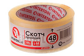 Скотч Intertool 48 мм х 100 м х 52 мкм прозорий (6 шт.)