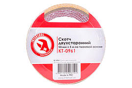 Скотч двосторонній Intertool 50 мм х 5 м тканина