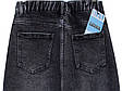 Джинсова пряма спідниця міді довжина 82 см пояс з резинкою колір графіт, фото 6