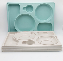 Термопіднос на 5 відділень , 540 x 380 x 120 mm TT--005N Gastro Plast PE Зелено-кремовий