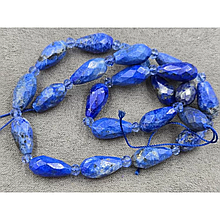 Намистини Лазурит натуральний грань крапля 8*11мм