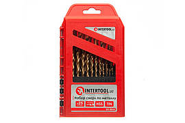 Набір свердел по металу Intertool 25 шт. (1-13 мм) титан