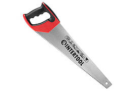 Ножівка по дереву Intertool 450 мм потрійна заточка 7T х 1"