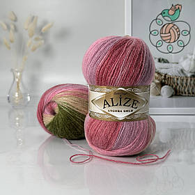 Пряжа Alize Angora Gold Batik №2527, м’ятно-рожевий