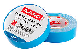 Стрічка ізоляційна Apro 10 м x 17 x 0.14 мм синя (10 шт.)