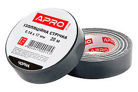 Стрічка ізоляційна Apro 10 м x 17 x 0.14 мм Чорна (10 шт.)