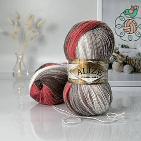 Пряжа Alize Angora Gold Batik №1984, бордово-бежевий