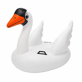 Надувний пліт Intex Лебідь 130×102×99 см — вініловий птах для води з ручками, арт. 57557NP