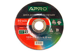 Диск зачистний по нержавіючій сталі Apro 125 х 6 х 22.23мм