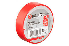 Стрічка ізоляційна Intertool 10 м x 17 x 0.15 мм червона (10 шт.)