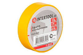 Стрічка ізоляційна Intertool 10 м x 17 x 0.15 мм жовта (10 шт.)