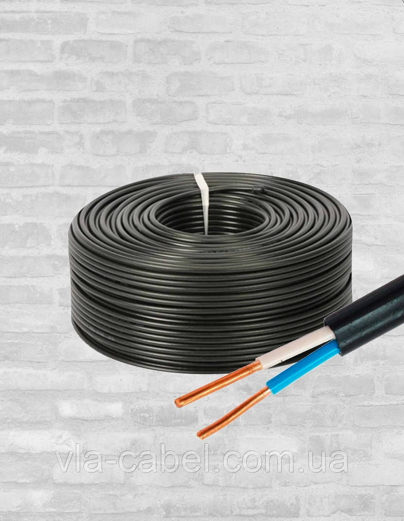 Кабель ВВГ п нгд 2х1.5 мідний плоский Одеса ГОСТ (бухта 100м), фото 1