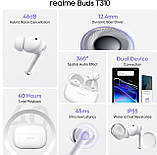 Bluetooth-Гарнітура Realme Buds T310 White_EU ( Білий ) DS, фото 6