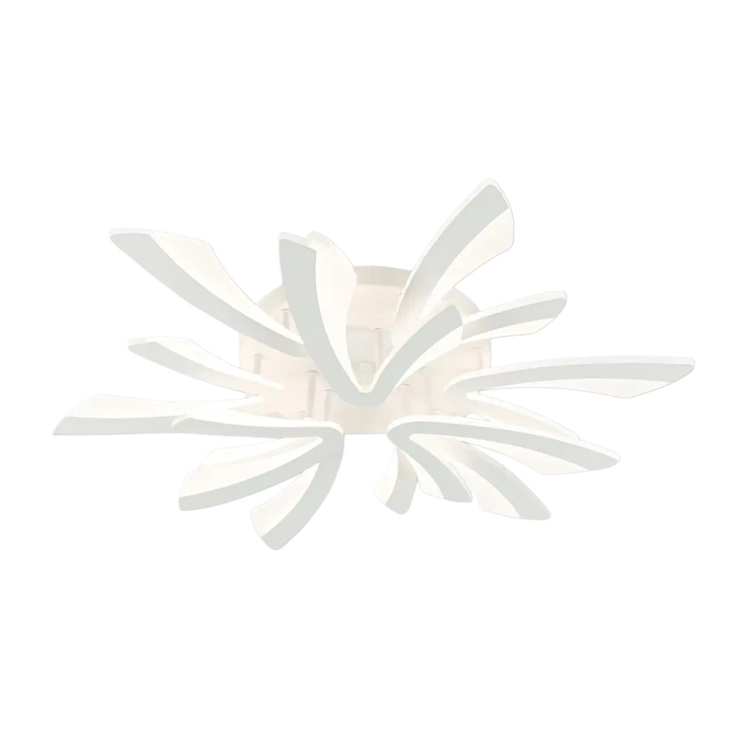 Стельова LED люстра 126W з пультом Interees з дев'ятьма розсіювачами 3000-6000К біла IP20 C9095-6+3