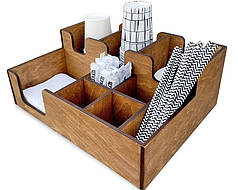 ​Барний органайзер для кав'ярні Стандарт ПЛЮС (31х24х12 см) колір горіх