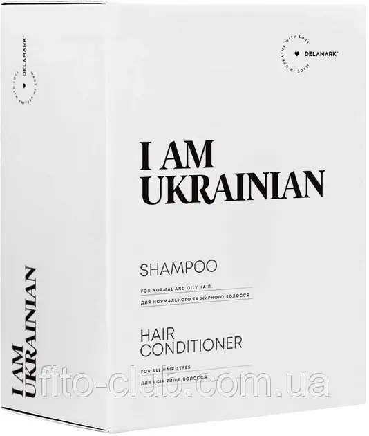 DeLaMark I am Ukrainian Подарунковий набір Шампунь універсальний для нормального та жирного волосся 500 мл + Кондиціонер для всіх