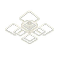 Стельова LED люстра 144W з пультом Interees з квадратними плафонами 3000-6000К біла IP20 5106A-4+4