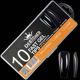 Гелеві типси 240шт./уп. - Дизайнер (для нарощування нігтів, прозорі), Балерина L 10