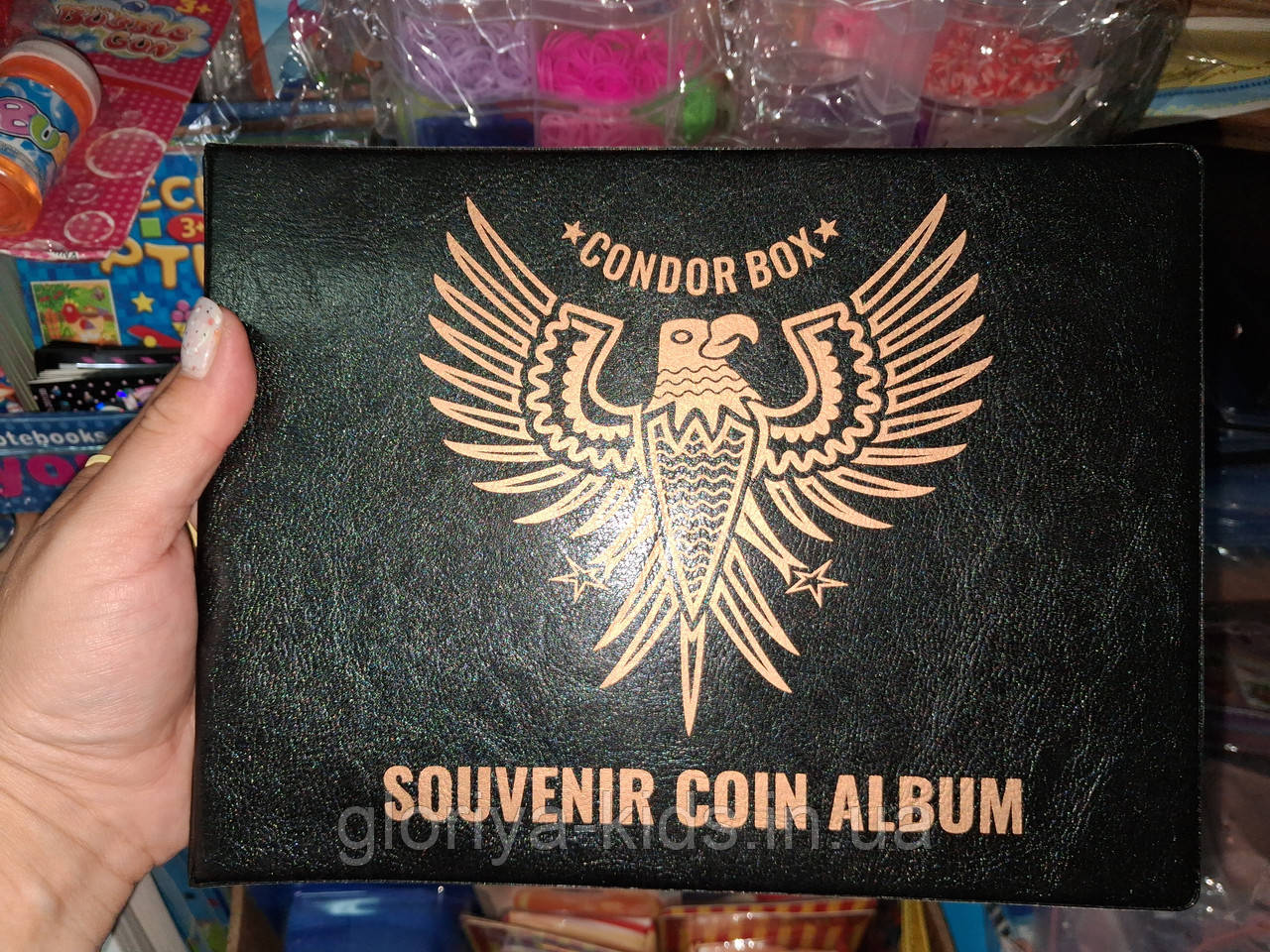 Альбом для монет і банкнот на 190 кишеньок, 15 аркушів чорний, фото 1