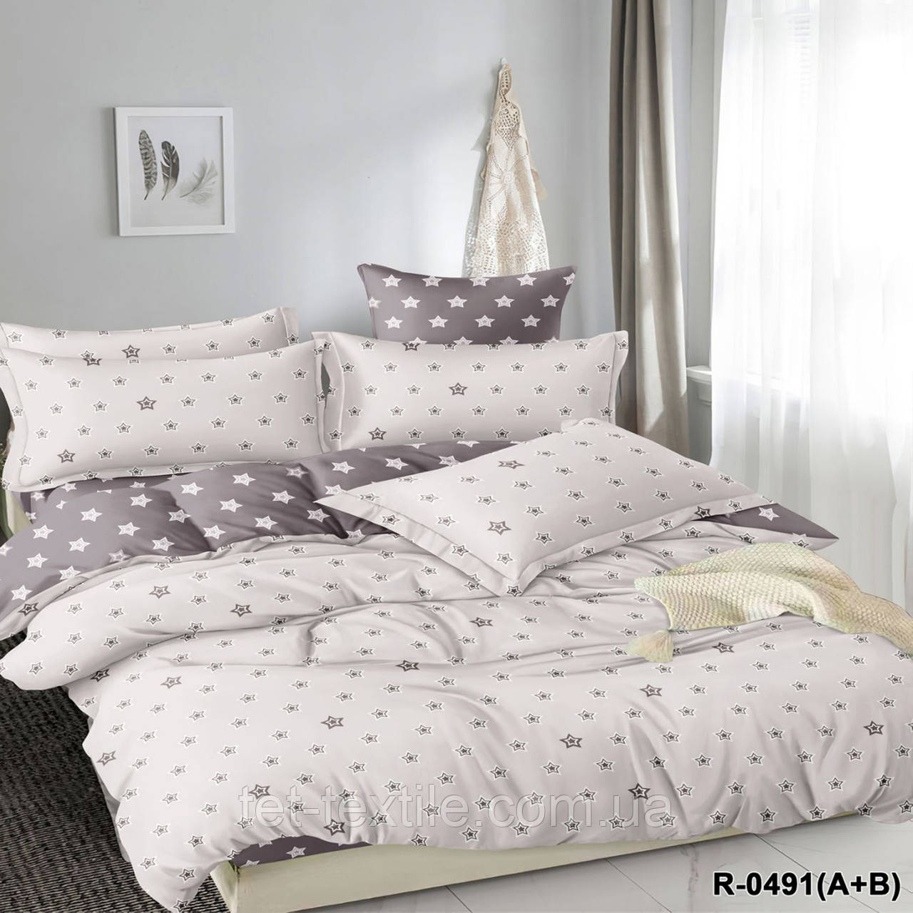 Комплект постільної білизни в подарунковій коробці Ранфорс євро розмір