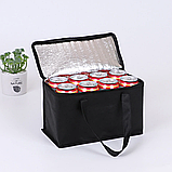 Сумка - холодильник. Кулбэг, CoolBag 28х14х17. Ізотермічна сумка, холодильник Adriatic Aro Bag. Чорна., фото 3