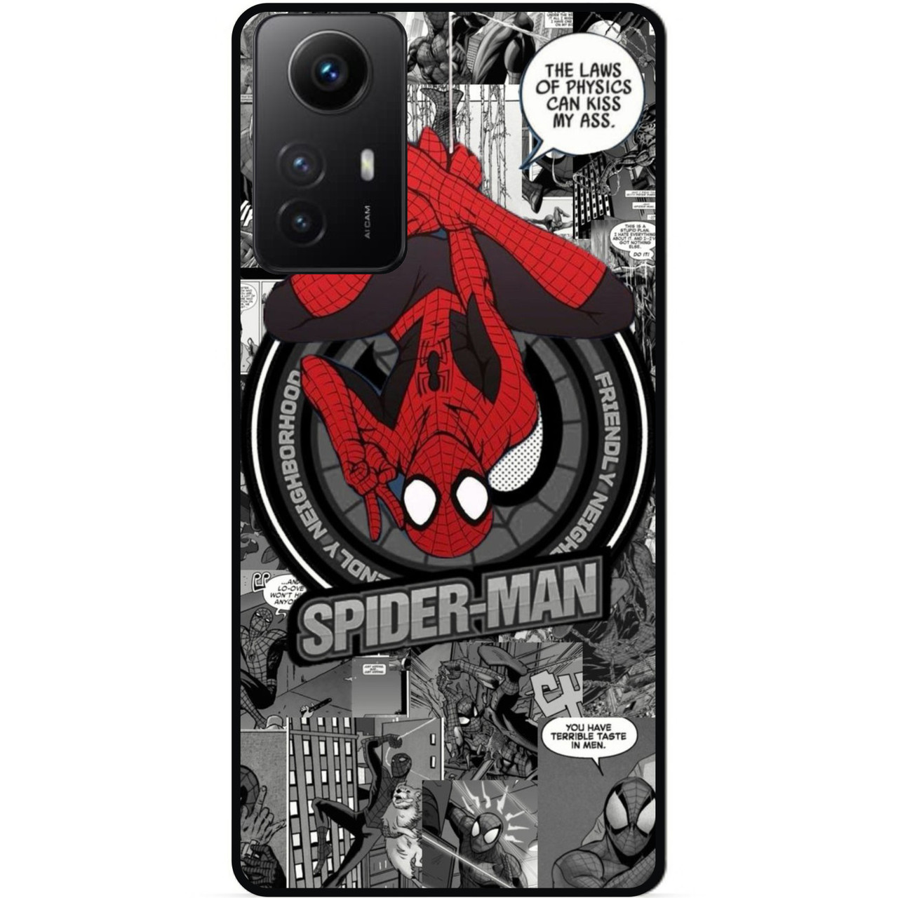 Силиконовый чехол бампер для Xiaomi Redmi Note 12S с рисунком Человек паук Spider man