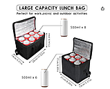 Сумка - холодильник. Кулбэг, CoolBag 28х14х17. Ізотермічна сумка, холодильник Adriatic Aro Bag. Чорна., фото 9